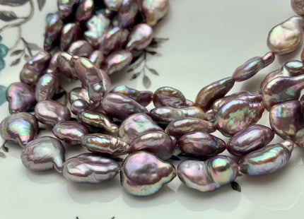 12x15 mm AA Natural Dark Mauve Purple Color Coin Freshwater Pearl Beads Genuine High Luster Tear Drop shape Coin Pearls 25 Pieces #P1329
