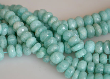 Natural Semi Precious Gemstone Amazonite Beads Natural Color Faceted Roundel Shape 9-9.5 inches #2132