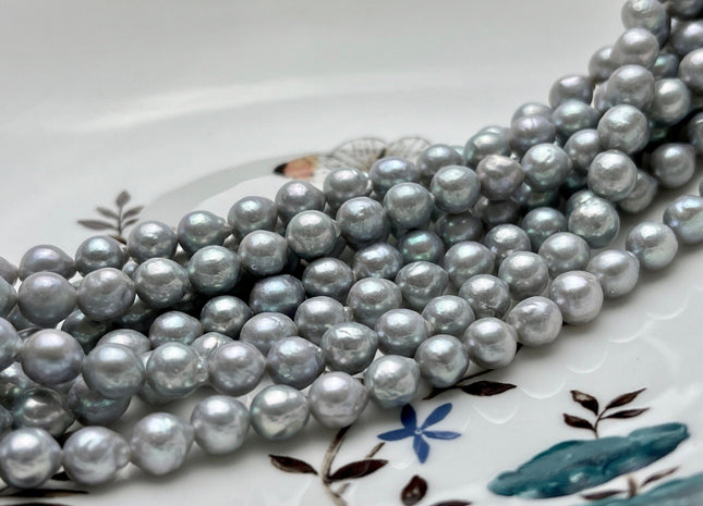 6.5-7 mm AA Gray Color High Luster Baby Edison Baroque Freshwater Pearls Beads Genuine Small Edison Freshwater Pearls 50 Beads #P1900