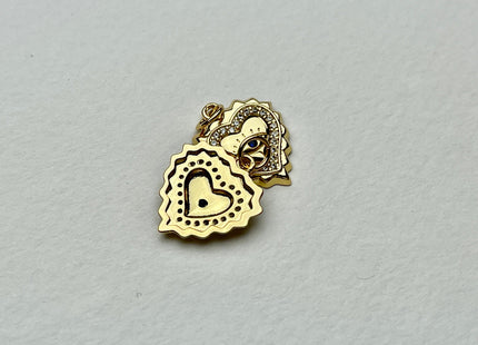 Evil Eye Heart Design Charms for Necklace Jewelry Making, 18K Gold Filled Charm Pendant With Colored CZ Crystals, One Piece #CR0021