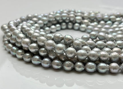 6.5-7 mm AA Gray Color High Luster Baby Edison Baroque Freshwater Pearls Beads Genuine Small Edison Freshwater Pearls 50 Beads #P1900