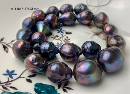 12x15-15x18mm or 14x17-17x23mm Rainbow Peacock Baroque Freshwater Pearl Beads Genuine High Luster Quality Baroque Pearls #P1704