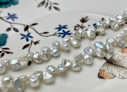 5x6 Or 6x7 mm AAA High Luster Natural White Keshi Freshwater Pearl Beads Top Drilled Genuine Natural White Dancing Keshi Pearls #P1037