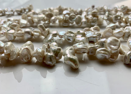 8x20 mm Natural White Double Keshi Freshwater Pearl Beads,Top Drilled Keshi Pearls, Rare Dancing Cultured Freshwater Pearls #1194
