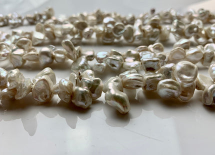 8x20 mm Natural White Double Keshi Freshwater Pearl Beads,Top Drilled Keshi Pearls, Rare Dancing Cultured Freshwater Pearls #1194