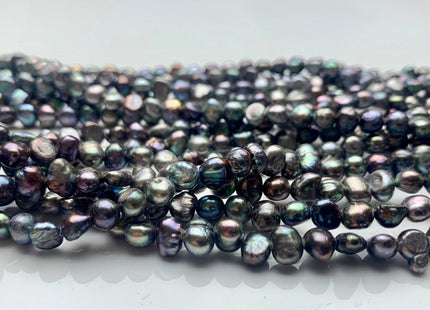 5 mm Potato Nugget Dark Gray Peacock Color Freshwater Pearl Beads Genuine Cultured Peacock Color Small Tiny Nugget Pearl #P1279