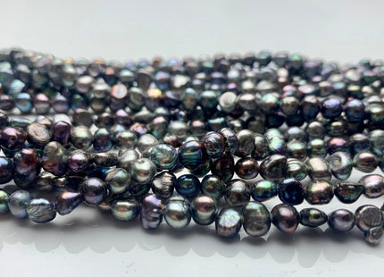 5 mm Potato Nugget Dark Gray Peacock Color Freshwater Pearl Beads Genuine Cultured Peacock Color Small Tiny Nugget Pearl #P1279