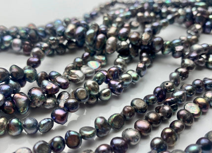 5 mm Potato Nugget Dark Gray Peacock Color Freshwater Pearl Beads Genuine Cultured Peacock Color Small Tiny Nugget Pearl #P1279