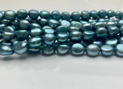 8x9 mm AAA Teal Color Rice Nugget Freshwater Pearl Beads Genuine Smooth And High Luster Freshwater Potato Nugget Pearls #1538
