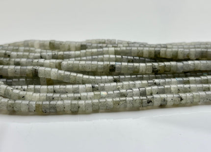 2x4mm Gray Color Labradorite Heishi Rondelle Shape Genuine Natural Labradorite Gemstone Loose Beads 15.5 Inches Strand #3856