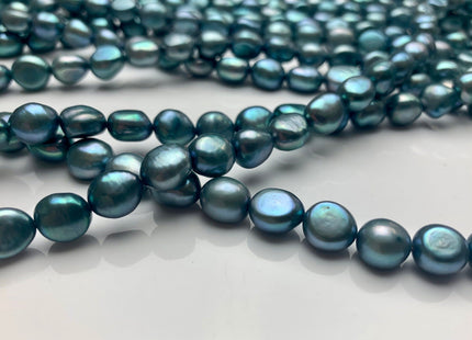 8x9 mm AAA Teal Color Rice Nugget Freshwater Pearl Beads Genuine Smooth And High Luster Freshwater Potato Nugget Pearls #1538