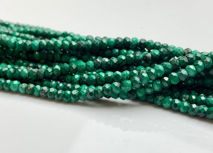 2x3 mm AAA Natural Color Faceted Rondelle Malachite Gemstone Beads Top Quality Micro Faceted Malachite Gemstone Loose Beads # 2419