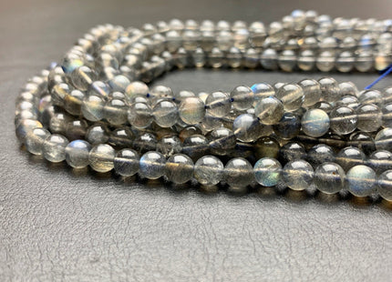 6 mm AAA Flashy Blue Natural Black Labradorite Beads Genuine Natural Color Smooth Round Shape Flashes Fire Labradorite 15.5 inches # 2654
