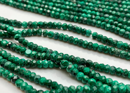 2x3 mm AAA Natural Color Faceted Rondelle Malachite Gemstone Beads Top Quality Micro Faceted Malachite Gemstone Loose Beads # 2419