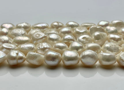 10-11 x 12-13 mm Natural White B Grade Large Rice Nugget Freshwater Pearl Beads Genuine Natural White Freshwater Pearl Rice Nuggets #1190