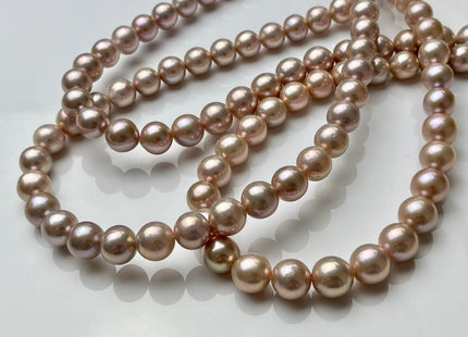 10-11.5mm AAAAA Very Rare Natural Pink With Gold Sheen Freshwater Round Edison Pearl Bead High Luster Genuine Edison Pearl 38 Beads #P1894