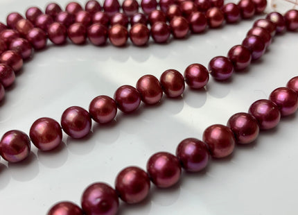 7-8 mm Irregular Potato Shape Freshwater Pearl Beads Cranberry Color Genuine Cultured Freshwater Pearl Beads #633
