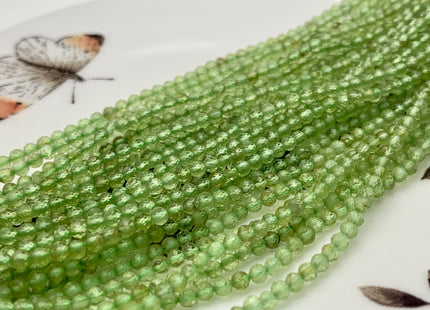 2 mm AAA Natural Color Micro Faceted Round Peridot Gemstone Beads Top Quality Genuine Natural Green Peridot Gemstone Beads #3682
