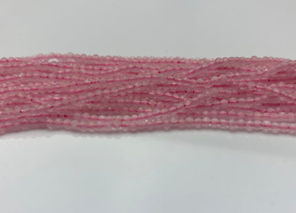 BEST DEAL 2 mm 2.5 mm Faceted Round Tiny Rose Quartz Gemstone Beads Genuine Natural Pink Rose Quartz Loose Beads 15.5 Inches Strand #2551