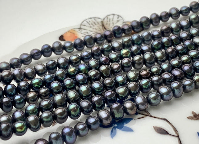 4x5 mm AA Peacock Potato Freshwater Pearl Beads Genuine Cultured Small Tiny Freshwater Pearls #P1407
