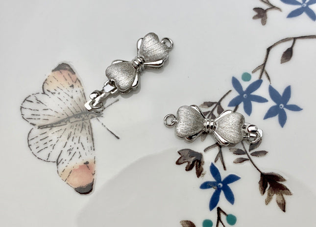 9x20 mm 925 Sterling Silver/Gold Extra Shiny Bowtie Shape Clasp Sterling Silver Findings 925 Sterling Silver Clasps #10066