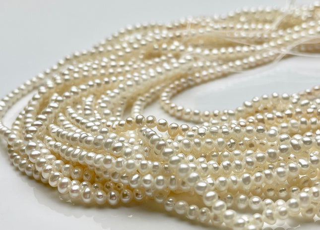 3 mm AA Natural White Color Tiny Seed Potato Freshwater Pearl Natural Beads Genuine Potato Freshwater Pearl Beads #78