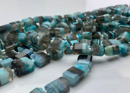 7-8x11-12 mm Faceted Nugget Natural Blue and Gray Color Peru Boulder Opal Beads Genuine Organic Boulder Opal 13 Inches Strand #2955