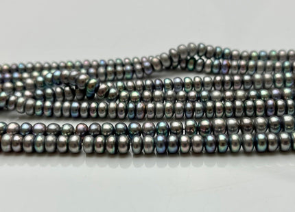 5mm AAA Abalone Gray Color Round Button Freshwater Pearl Beads Genuine High Luster Smooth Freshwater Button Pearls #58