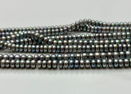 5mm AAA Abalone Gray Color Round Button Freshwater Pearl Beads Genuine High Luster Smooth Freshwater Button Pearls #58