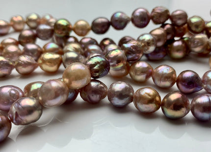 8-10 mm AAA Very Rare Dark Mauve Pink Baroque Edison Pearl Genuine Top Quality Natural Edison Pearl With Iridescent Color 8 Inches #1819