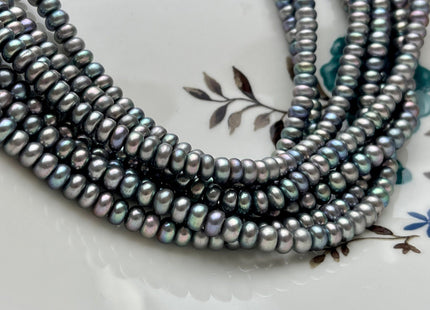 5mm AAA Abalone Gray Color Round Button Freshwater Pearl Beads Genuine High Luster Smooth Freshwater Button Pearls #58