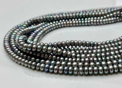 5mm AAA Abalone Gray Color Round Button Freshwater Pearl Beads Genuine High Luster Smooth Freshwater Button Pearls #58