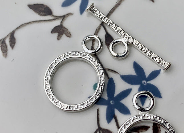 14x20 mm 925 Sterling Silver Toggle Clasp Genuine 925 Sterling Silver Toggle Findings With Antique Design DIY Jewelry #10121