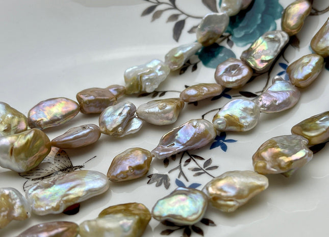 11x13-15x18 mm AA Natural Seaweed Mauve Champagne Color Keshi Freshwater Pearl Beads Very Rare Genuine Natural Color Keshi Pearls #P1978