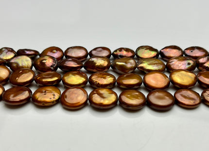 10-13 mm Chocolate Brown Freshwater Round Coin Pearl Genuine Brown Coin Pearls #147