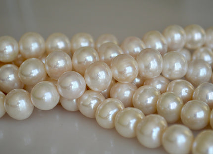 11-12 mm AAA Extra Shiny Natural White Potato Freshwater Pearls Genuine Large Hole High Luster White Pearls Hole Size 0.8mm Or 2.2mm #202