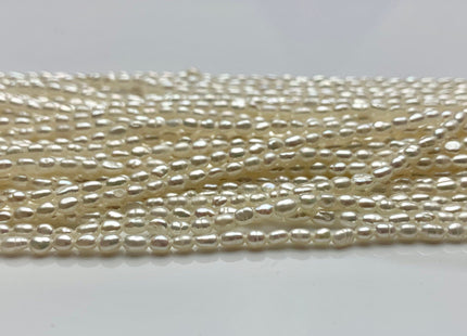 2.8-3x4 mm AA Natural White Rice Tiny Seed Freshwater Pearls High Luster Seed Freshwater Pearls Genuine Small Rice Pearls #P1238