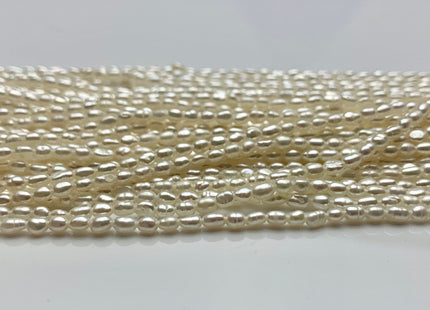 2.8-3x4 mm AA Natural White Rice Tiny Seed Freshwater Pearls High Luster Seed Freshwater Pearls Genuine Small Rice Pearls #P1238