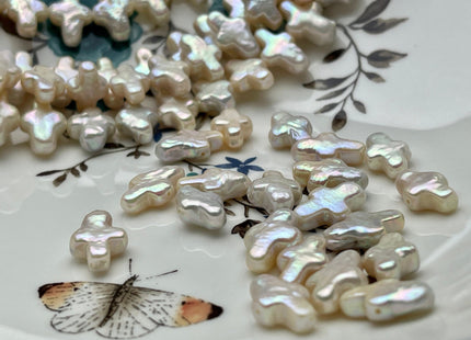 One Piece 10x15-16mm AAAAA Super High Luster Natural Pink Cross Coin Freshwater Pearl Genuine Top Quality Cross Freshwater Pearl #P1841