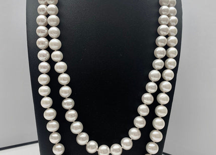 18/20/22/24/26/28 Inches Hand Knotted 10mm AAA Freshwater Pearl Necklace Natural White High Luster Pearl Necklace W/Silver Clasp #P1104