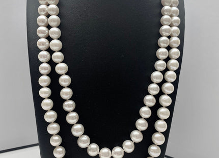 18/20/22/24/26/28 Inches Hand Knotted 10mm AAA Freshwater Pearl Necklace Natural White High Luster Pearl Necklace W/Silver Clasp #P1104