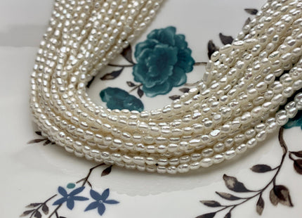 2.8-3x4 mm AA Natural White Rice Tiny Seed Freshwater Pearls High Luster Seed Freshwater Pearls Genuine Small Rice Pearls #P1238