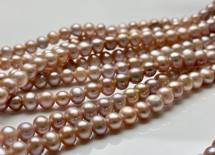 7-8mm AAA Half Strand Large Hole Natural Pink Potato Freshwater Pearl Beads Hole Size 2.1 mm Mauve Pink Large Hole Pearls 30 Pieces #P2165