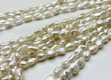 6x8-9 mm Natural White Keshi Freshwater Pearls Beads Genuine High Luster Rice Nugget Shape Small Keshi Freshwater Pearl #P1867