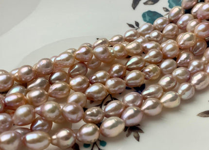 7x9-10mm AAA Natural Mauve Pink High Luster Edison Baroque Freshwater Pearl Beads Genuine TearDrop Shape Pink Baroque Pearl 45 Pieces #P1431