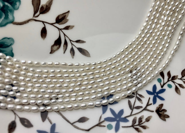 2-2.5x3-4 mm AAAA Natural White Rice Tiny Seed Freshwater Pearls High Luster Seed Freshwater Pearls Genuine Top Quality Pearls #P1819