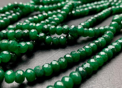 3x5mm 4x6mm 5x8mm Faceted Rondelle Jade Green Color Agate Gemstone Beads Genuine Agate Gemstone Loose Beads 14 Inches Strand #2775