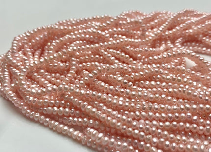 2x3 mm Baby Pink Tiny Freshwater Potato Button Pearls Genuine Freshwater Seed Soft Pink Color Pearl Beads #P1049