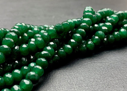 3x5mm 4x6mm 5x8mm Faceted Rondelle Jade Green Color Agate Gemstone Beads Genuine Agate Gemstone Loose Beads 14 Inches Strand #2775