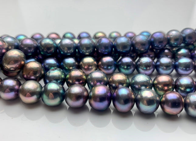 7.5-8 OR 8.5-9mm AAAA Very Rare Rainbow Peacock Round Freshwater Akoya Quality Pearl Genuine Round Peacock Cultured Freshwater Pearls #P1248